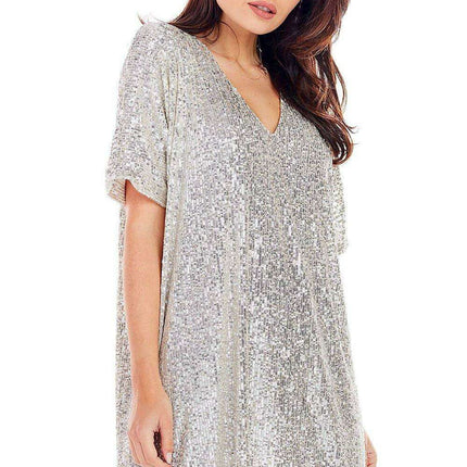 Glamorous Sequin-Embellished Knit Mini Dress