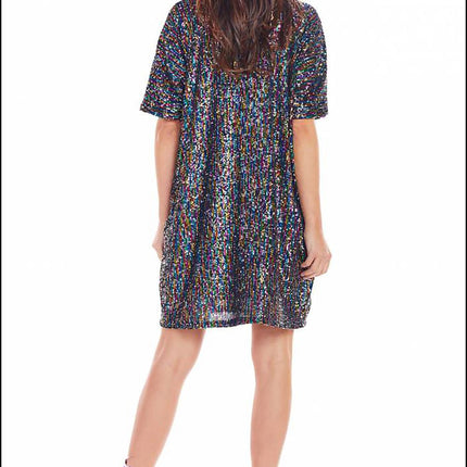 Glamorous Sequin-Embellished Knit Mini Dress - Très Elite