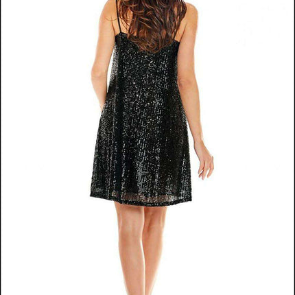 Radiant Sequin Knit Mini Dress for Evening Glamour