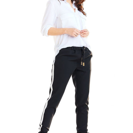 Trendy Striped Casual Trousers for Women - Très Elite
