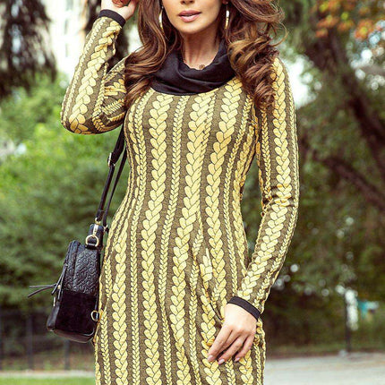 Honey Plaid Turtleneck Dress by Numoco