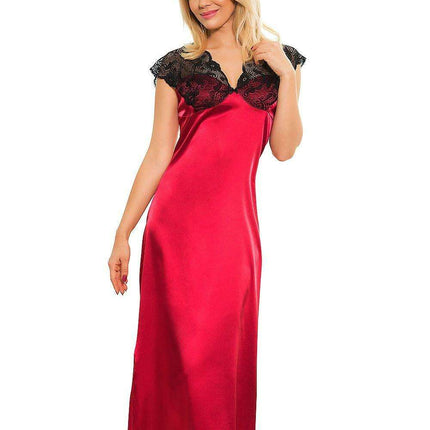 Luxe Satin Lace-Trimmed Slip Dress for Women by Mactan