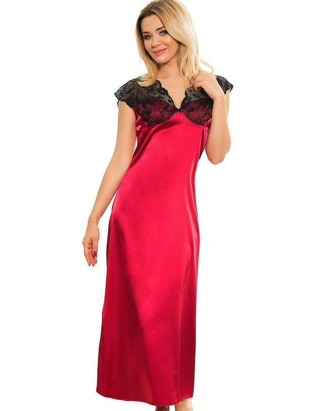 Luxe Satin Lace-Trimmed Slip Dress for Women by Mactan