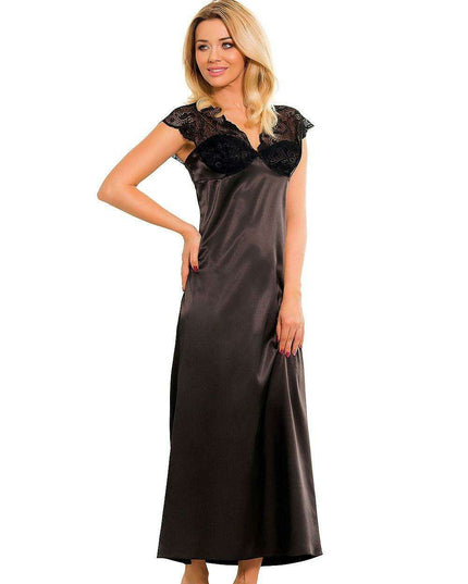 Luxe Satin Lace-Trimmed Slip Dress for Women by Mactan