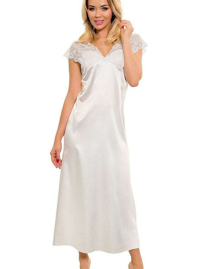 Luxe Satin Lace-Trimmed Slip Dress for Women by Mactan