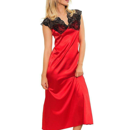 Luxe Satin Lace-Trimmed Slip Dress for Women by Mactan