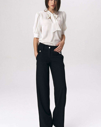 Elegant Black Palazzo Trousers for Women by Nife Brand