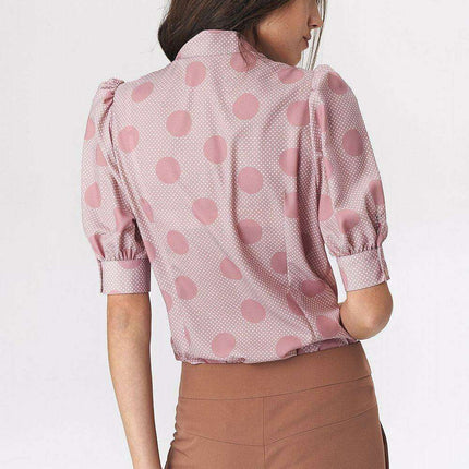 Chic Viscose Blouse With Elbow Sleeves And Stylish Neckline