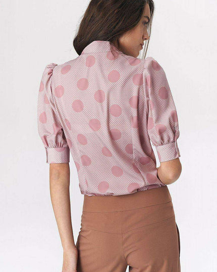 Chic Viscose Blouse With Elbow Sleeves And Stylish Neckline