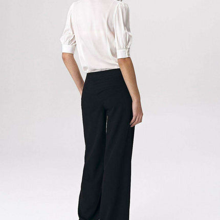 Chic Viscose Blouse With Elbow Sleeves And Stylish Neckline