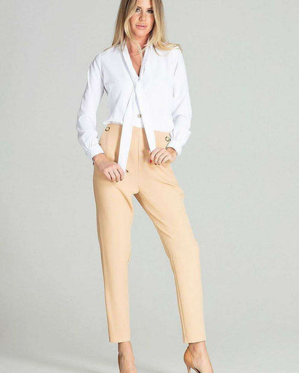 Elegant Leopard Print Blouse with Sash Tie and Long Sleeves