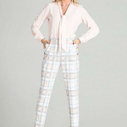 Elegant Leopard Print Blouse with Sash Tie and Long Sleeves