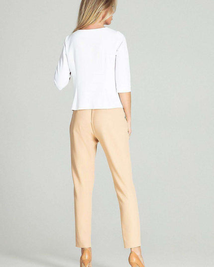 Chic Cuffed Blouse with Playful Cheese Neckline