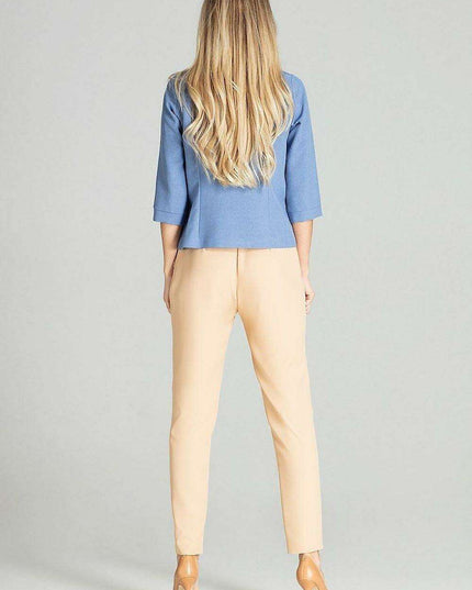 Chic Cuffed Blouse with Playful Cheese Neckline