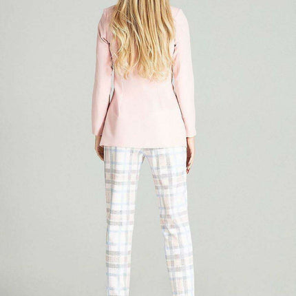 Chic Plaid Spring Jacket with Innovative Cheese Neckline