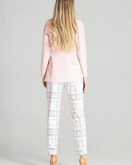 Chic Plaid Spring Jacket with Innovative Cheese Neckline