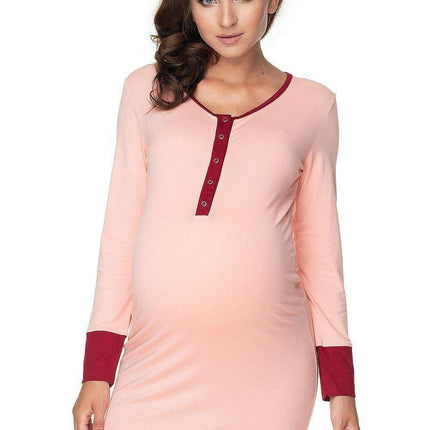 Maternity Nightgown with Stylish Nursing Access Design
