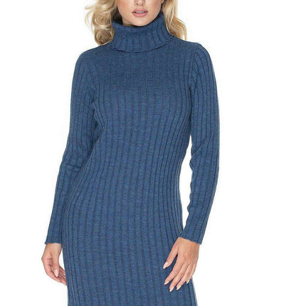 Elegant Turtleneck Fitted Knit Dress