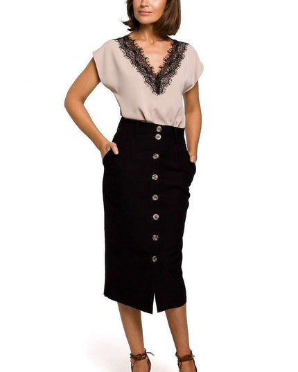 Lace Trim Sleeveless Blouse