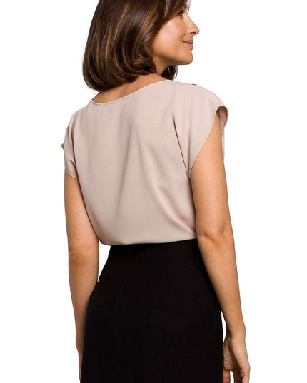 Lace Trim Sleeveless Blouse