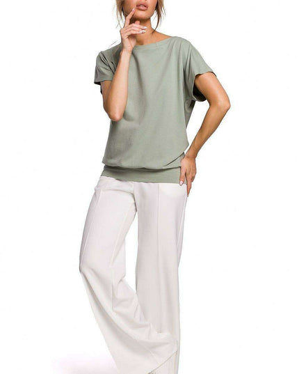 Effortlessly Chic Cotton Blend Blouse by Moe