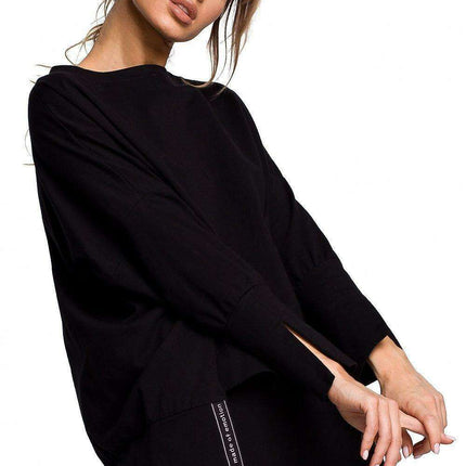 Stylish Side-Slit Mismatched Sweatshirt for Effortless Comfort