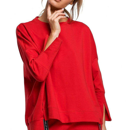 Stylish Side-Slit Mismatched Sweatshirt for Effortless Comfort