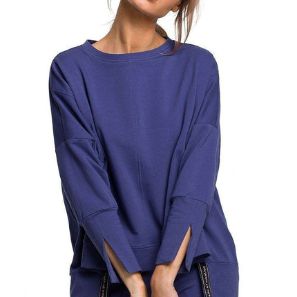 Stylish Side-Slit Mismatched Sweatshirt for Effortless Comfort