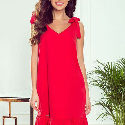 Elegant Ecru Daydress with Bowed Shoulders by Numoco