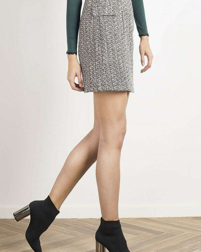 Stylish Trapezoidal Mini Skirt in Luxe Glamorous Fabric