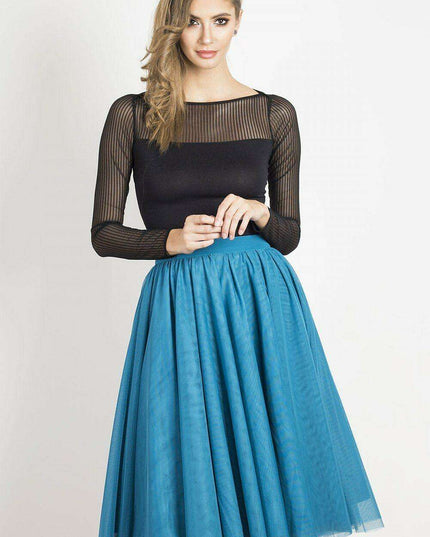 Elegant Two Layer Tulle Skirt with Adjustable Belt