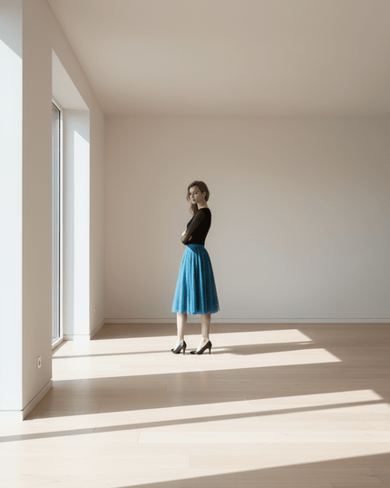 Elegant Two Layer Tulle Skirt with Adjustable Belt