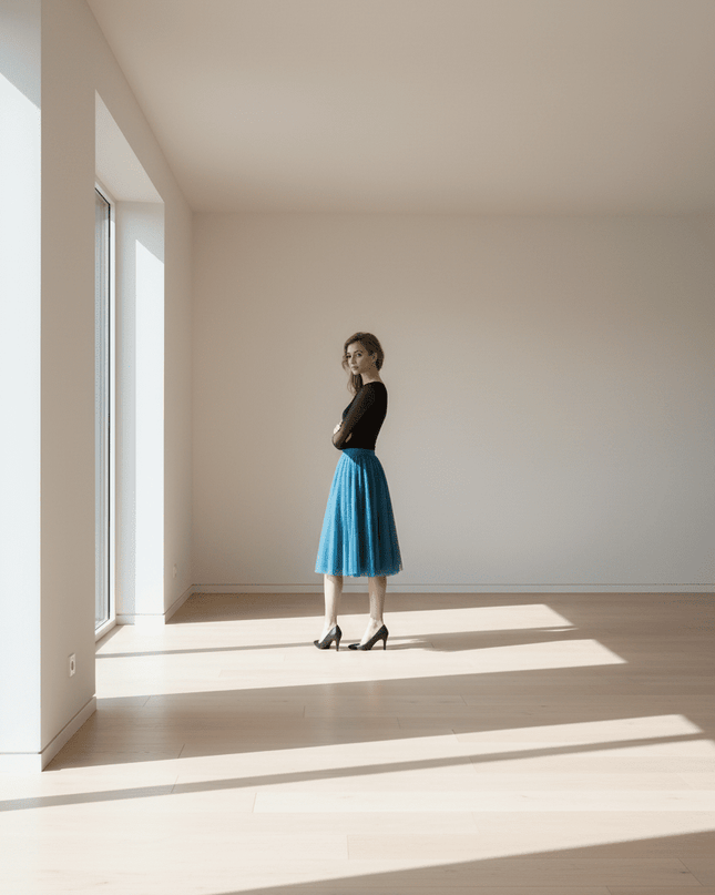 Elegant Two Layer Tulle Skirt with Adjustable Belt