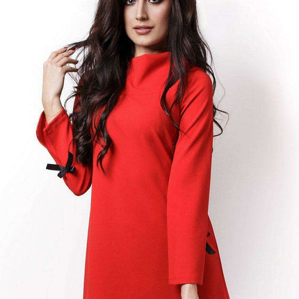 IVON Chic European Evening Dress With Satin Bow Sleeves