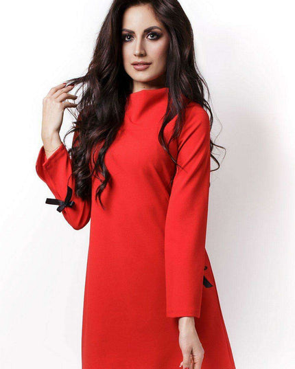 IVON Chic European Evening Dress With Satin Bow Sleeves