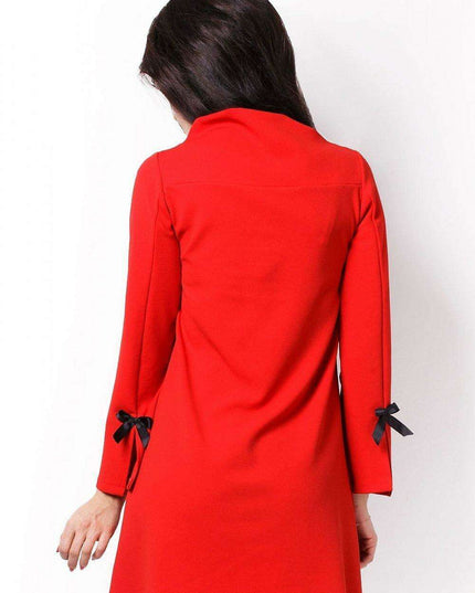 IVON Chic European Evening Dress With Satin Bow Sleeves