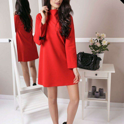 IVON Chic European Evening Dress With Satin Bow Sleeves