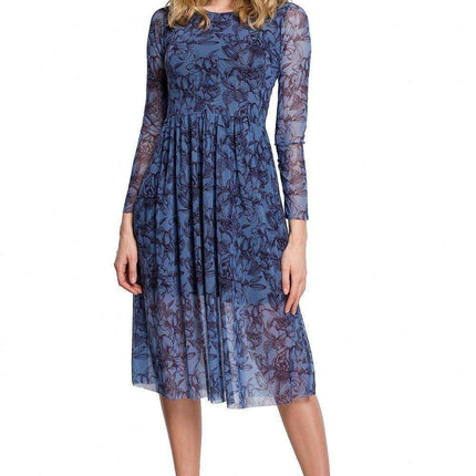 Elegant Floral Mesh Evening Gown