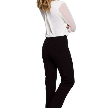 Chic Straight-Leg Trousers with Hidden Zipper Closure