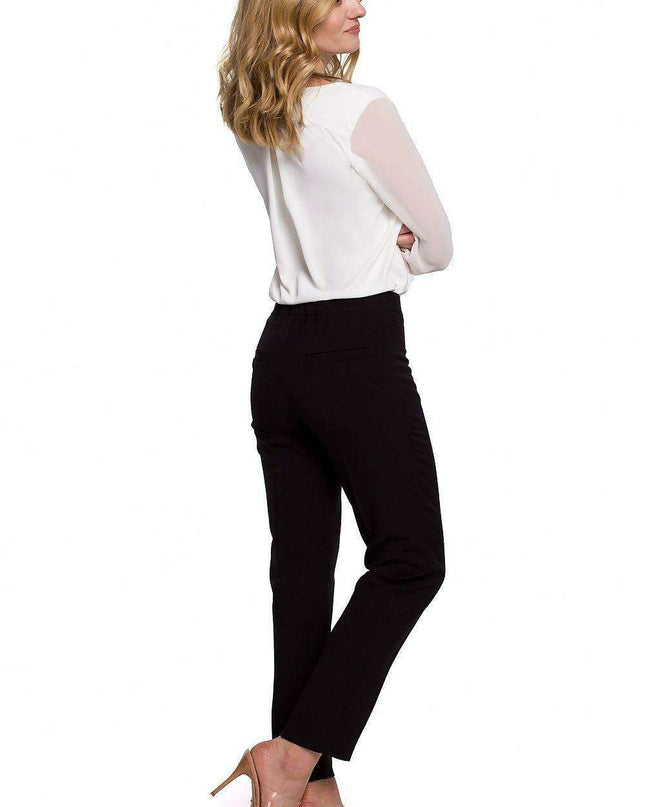 Chic Straight-Leg Trousers with Hidden Zipper Closure