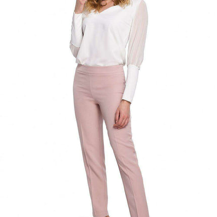 Chic Straight-Leg Trousers with Hidden Zipper Closure