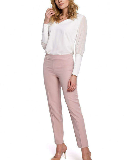 Chic Straight-Leg Trousers with Hidden Zipper Closure