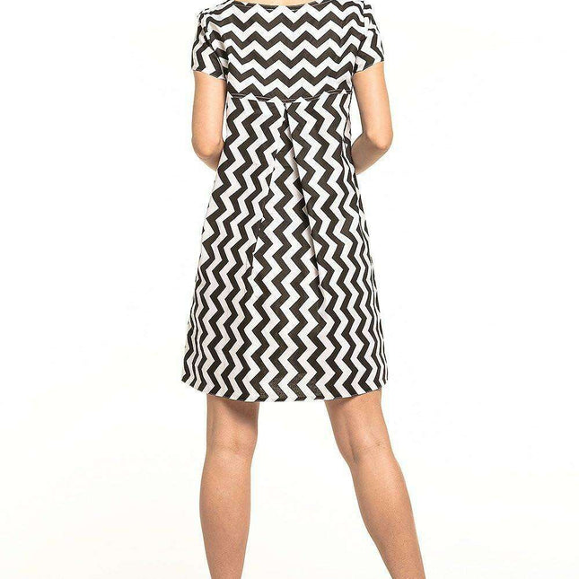 Ruffled Boat Neck Daydress - Feminine Elegance Collection