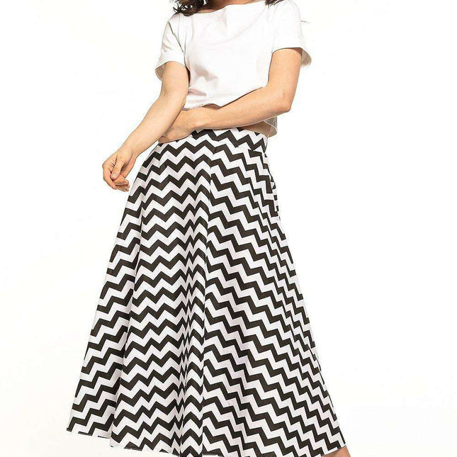 Circle Motion Midi Skirt with Zip Back Detail