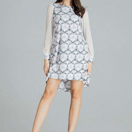 Chic Black Mesh Sleeve Pleated Midi Cocktail Dress