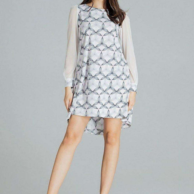 Chic Black Mesh Sleeve Pleated Midi Cocktail Dress