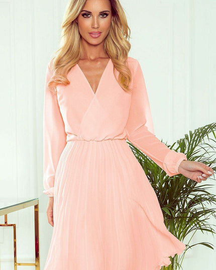 Enchanting Dark Green Chiffon Evening Dress by Numoco