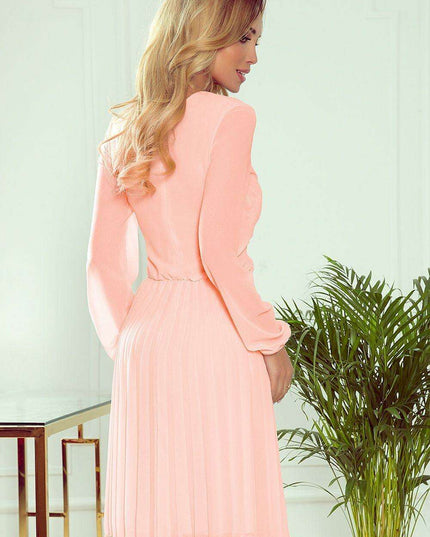 Enchanting Dark Green Chiffon Evening Dress by Numoco