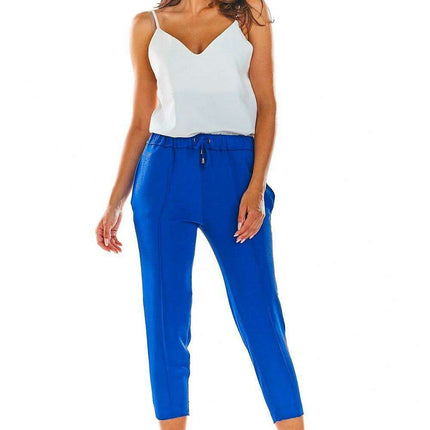 Elegant Ruffled Waist Cigarette Trousers