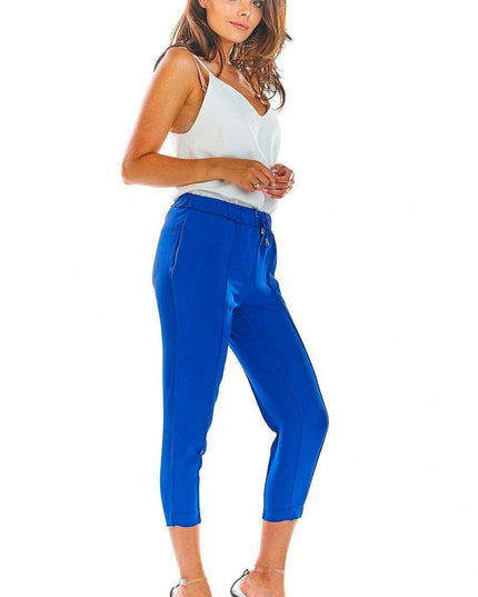 Elegant Ruffled Waist Cigarette Trousers